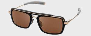 DL18 DITA DLS404-56-01 56 MATTE BLACK WHITE GOLD / LAND LENS BROWN POLARIZED