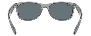 A25 RAY-BAN NEW WAYFARER RB2132 64503R 58 TRANSPARENT GRAY / DARK BLUE POLARIZED