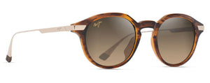 MJM140 MAUI JIM MOMI HS622-10 49 SHINY DARK HAVANA WITH GOLD  / HCL BRONZE