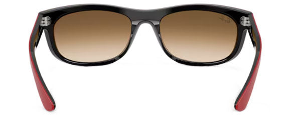 RB694 RAY-BAN BALORAMA RB2489 955/51 62 RED ON BLACK / CLEAR GRADIENT BROWN