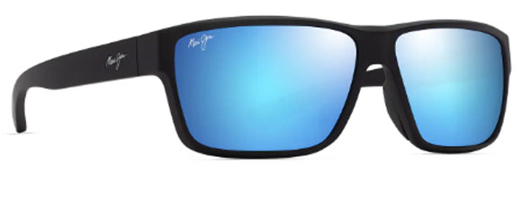 MJM200 MAUI JIM UILA ASIAN FIT B662-02 MATTE BLACK / BLUE HAWAII