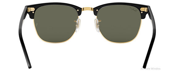 E62 RAY-BAN CLUBMASTER RB3016 901/58 55 BLACK / G-15 GREEN POLARIZED