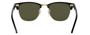 E63 RAY-BAN CLUBMASTER RB3016 W0365 55 BLACK ON ARISTA / G-15  GREEN