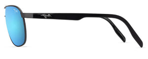 MJM180 MAUI JIM CASTLES B728-17 MATTE DARK RUTHENIUM WITH BLACK / BLUE HAWAII