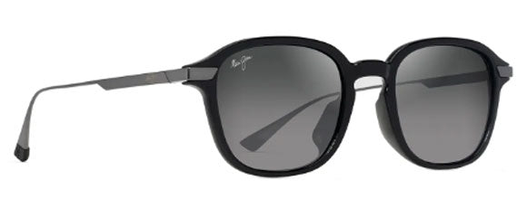 MJM125 MAUI JIM KAOUO ASIAN FIT  GS625-02 63 SHINY BLACK WITH GUNMETAL / NEUTRAL GREY