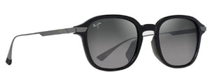 MJM125 MAUI JIM KAOUO ASIAN FIT  GS625-02 63 SHINY BLACK WITH GUNMETAL / NEUTRAL GREY