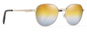 MJ491 MAUI JIM HUKILAU DGS845-16 61 GOLD METAL / DUAL MIRROR GOLD TO SILVER