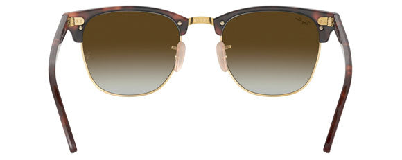 B65 RAY-BAN CLUBMASTER RB3016 990/9J 51 RED HAVANA / GREEN FLASH GRADIENT