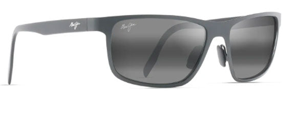 MJM190 MAUI JIM ANEMONE 606-02  SATIN BLACK / NEUTRAL GREY