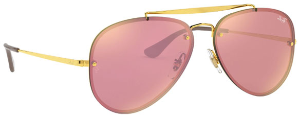 C145A RAY-BAN BLAZE AVIATOR RB3584N 9052E4 58 GOLD / PINK MIRRORED