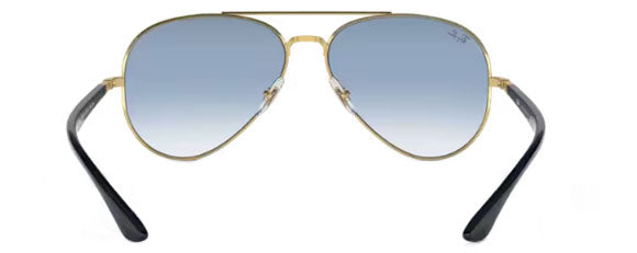 RB578 RAY-BAN RB3675 90003F 58 BLACK ON GOLD / LIGHT BLUE