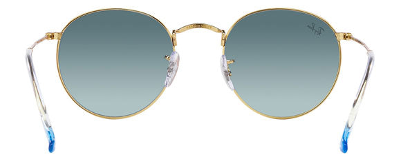 RB175 RAY-BAN ROUND METAL RB3447 001/3M 50 GOLD  BLUE