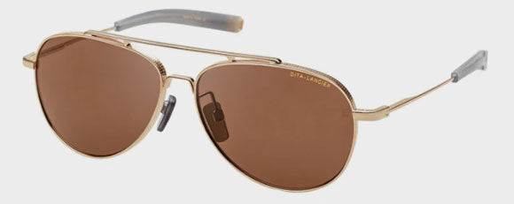 DL02 DITA DLS101-61-03 50 WHITE GOLD  / LAND LENS BROWN POLARIZED
