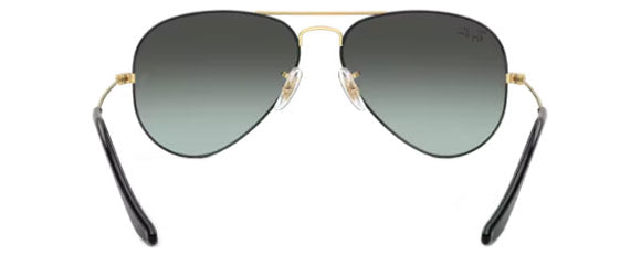 RB569 RAY-BAN AVIATOR LARGE METAL RB3025 9271GK 58 BLACK ON ARISTA / BLUE VINTAGE GRADIENT BLACK