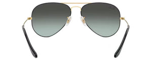 RB569 RAY-BAN AVIATOR LARGE METAL RB3025 9271GK 58 BLACK ON ARISTA / BLUE VINTAGE GRADIENT BLACK