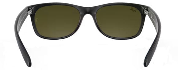 E74 RAY-BAN NEW WAYFARER RB2132 622/17 55 RUBBER BLACK / GRAY MIRRORED BLUE