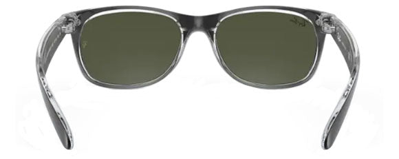 F3A RAY-BAN NEW WAYFARER RB2132 6052 55 BLACK ON TRANSPARENT / G-15 GREEN