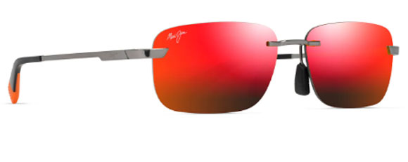 MJM146 MAUI JIM LANAKILA RM624-17 59 SHINY LIGHT RUTHENIUM / HAWAII LAVA