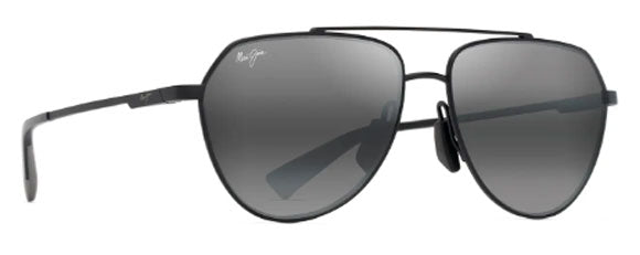 MJM126 MAUI JIM WAIWAI 634-02 MATTE BLACK WITH GREY / NEUTRAL GREY