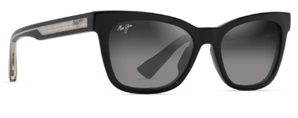 MJM193 MAUI JIM HIWAHIWA GS689-02 SHINY BLACK WITH GREY & BLACK / NEUTRAL GRAY