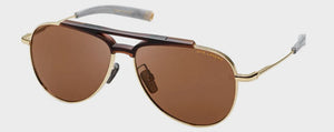 DL16 DITA DLS401-60-01 52 MATTE CRYSTAL BROWN -WHITE GOLD / LAND  LENS BROWN POLARIZED