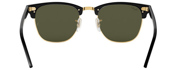 B94F RAY-BAN CLUBMASTER RB3016F W0365 55 BLACK ON ARISTA / G-15 GREEN