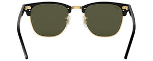 B94F RAY-BAN CLUBMASTER RB3016F W0365 55 BLACK ON ARISTA / G-15 GREEN