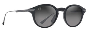 MJM127 MAUI JIM MOMI GS622-02 49 SHINY BLACK  / NEUTRAL GREY