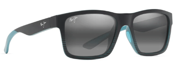 MJM084 MAUI JIM THE FLATS 897-02 57 BLACK WITH TEAL STRIPES  / NEUTRAL GREY