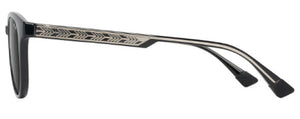 MJM115 MAUI JIM HIEHIE GS636-14 SHINY BLACK WITH TRANS LIGHT GREY / NEUTRAL GREY