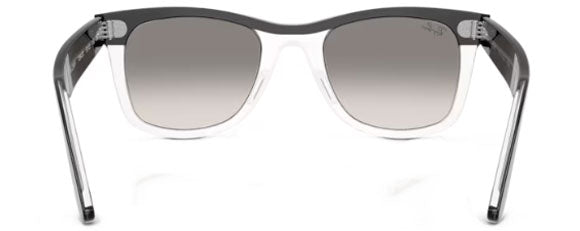 RB692F RAY-BAN WAYFARER RB2240F 129432 52 BLACK ON TRANSPARENT / CLEAR GRADIENT GREY
