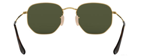 E44 RAY-BAN HEXAGONAL RB3548N 001/58 51 ARISTA / G-15 GREEN POLARIZED