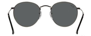 A104 RAY-BAN ROUND METAL RB3447 9229B1 50  ANTIQUE GUNMETAL / DARK GRAY