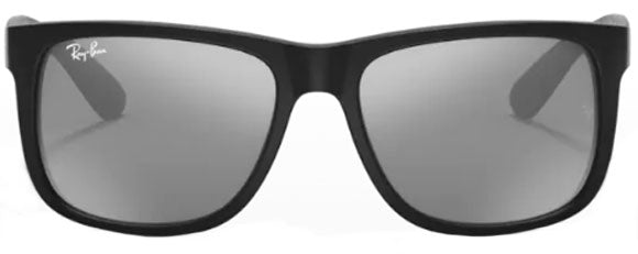 Z29 RAY-BAN JUSTIN RB4165 622/6G 58 BLACK /  GRAY MIRRORED SILVER