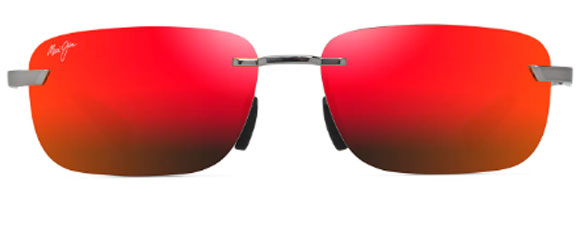 MJM146 MAUI JIM LANAKILA RM624-17 59 SHINY LIGHT RUTHENIUM / HAWAII LAVA