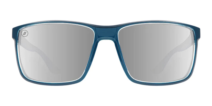 BL035 BLENDERS MESA GHOSTER BE3906 57 METALLIC BLUE WITH GLOSS CRYSTAL CLEAR  SILVER MIRRORED POLARIZED