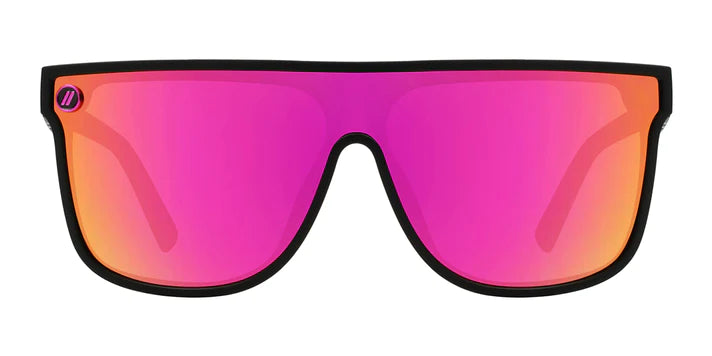 BL055 BLENDERS SCI-FI MIDNIGHT EMMA BE3604 53 MATTE RUBBERIZED SOLID BLACK  HOT PINK MIRRORED POLARIZED