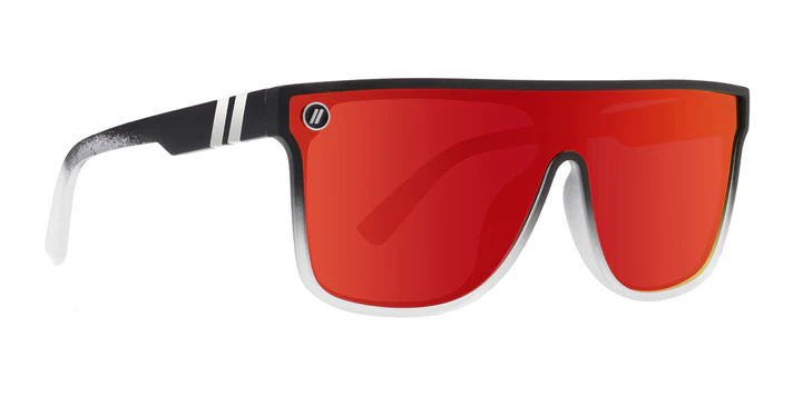 BL025 BLENDERS SCI-FI RED EXPLOSION BE3608 53 MATTE BLACK CLEAR FADE  RED MIRRORED POLARIZED