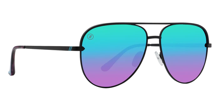 BL052 BLENDERS SHADOW FLYING PRETTY BE5603 60.5 MATTE BLACK  PURPLE & BLUE MIRRORED POLARIZED