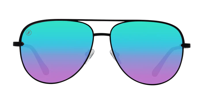BL052 BLENDERS SHADOW FLYING PRETTY BE5603 60.5 MATTE BLACK  PURPLE & BLUE MIRRORED POLARIZED