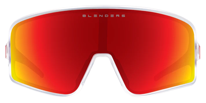 BL062 BLENDERS ECLIPSE HOT RAGEOUS BE3116 59 CRYSTAL CLEAR  RED MIRRORED POLARIZED