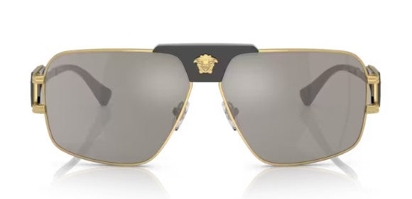 VE146 VERSACE VE2251 10026G 63 GOLD / LIGHT GRAY MIRRORED SILVER