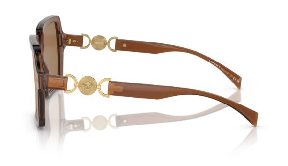 VE166 VERSACE VE4441 5028/O 55 TRANSPARENT BROWN / BROWN ORANGE METALLIC MIRRORED
