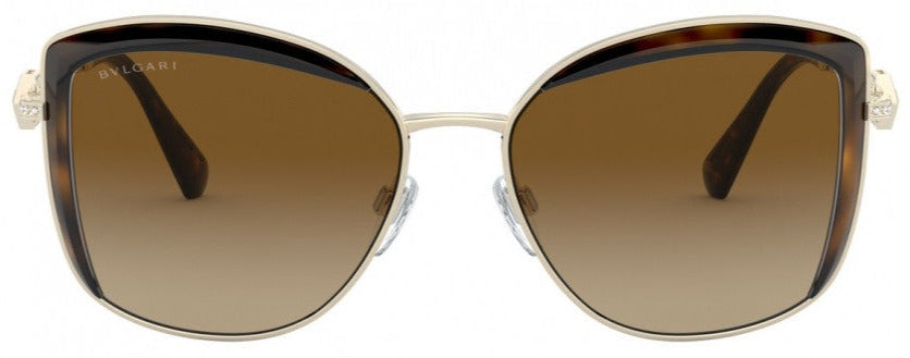 G25 BVLGARI BV6128B 278/T5 56 PALE GOLD DARK HAVANA / BROWN GRADIENT POLARIZED