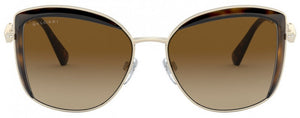 G25 BVLGARI BV6128B 278/T5 56 PALE GOLD DARK HAVANA / BROWN GRADIENT POLARIZED