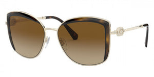 G25 BVLGARI BV6128B 278/T5 56 PALE GOLD DARK HAVANA / BROWN GRADIENT POLARIZED