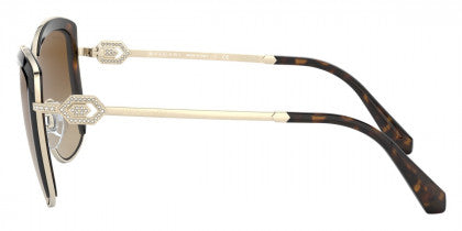 G25 BVLGARI BV6128B 278/T5 56 PALE GOLD DARK HAVANA / BROWN GRADIENT POLARIZED