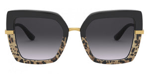 DG30 DOLCE & GABBANA DG4373 32448G 52 TOP BLACK ON PRINT LEOPARD - BLACK  GRAY GRADIENT