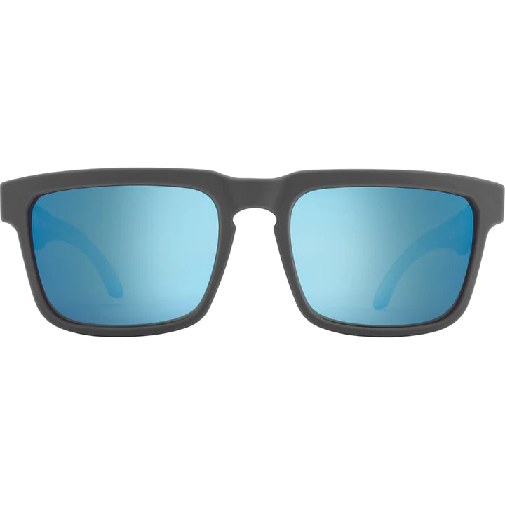 SY011 SPY HELM 6700000000070 58 SOFT MATTE DARK GRAY  HAPPY GRAY GREEN WITH LIGHT BLUE SPECTRA MIRRORED