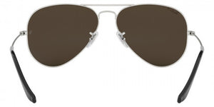 Z129 RAY-BAN AVIATOR LARGE METAL RB3025 019/W3 58 MATTE SILVER / DARK GRAY MIRRORED POLARIZED